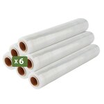 Pack and Move - Lot 6 rouleaux film étirable - 300 m - Transparent - Film déménagement Film emballage Film palette Film protection
