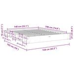vidaXL Cadre de lit sans matelas 140x190 cm bois massif de chêne