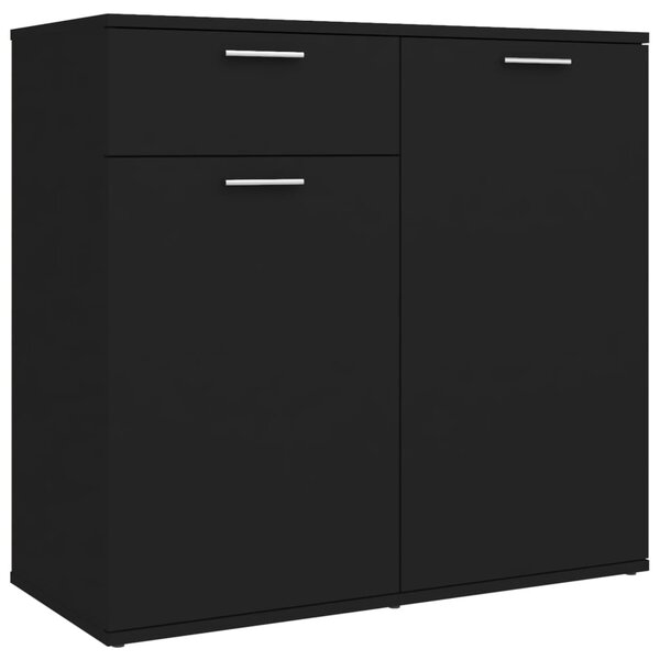 vidaXL Buffet noir 80x36x75 cm bois d'ingénierie