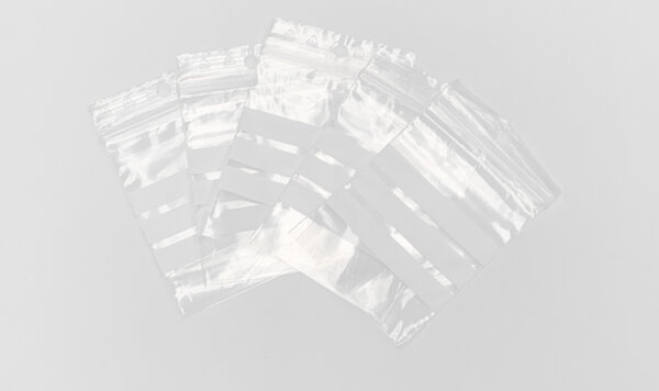 Lot de 500 Sachets zip avec bandes blanches d’écriture 50µ 40×60mm
