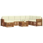 vidaXL Ensemble de canapés d'extérieur 9 Pièces Naturel et Crème