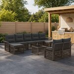 vidaXL Ensemble de canapé de jardin 10 pc Gris polyrotin