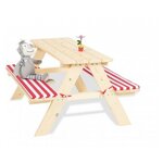 Ensemble de table et banc naturel Entièrement massif  épicéa non traité