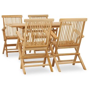 vidaXL Ensemble à manger d'extérieur 5Pièces Bois solide de teck