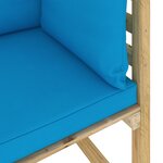 vidaXL Canapé d'angle de jardin avec coussins Bois imprégné de vert