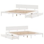 vidaXL Cadre de lit avec tiroirs sans matelas blanc 200x200 cm