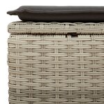 vidaXL Salon de jardin 4 Pièces avec coussins gris clair résine tressée