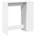 vidaXL Table de bar avec étagères blanc bois d'ingénierie