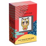 YEAR OF THE TIGER Lunar Series Chibi 1 Once Argent Coin 2 Dollars Niue 2022