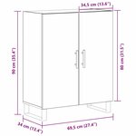 vidaXL Buffet Chêne noir 69 5 x 34 x 90 cm Bois d'ingénierie