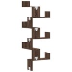 vidaXL Étagère d'angle murale chêne marron 45x45x147cm bois ingénierie