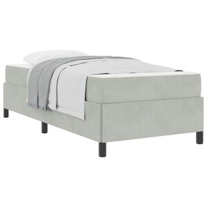 vidaXL Cadre de lit avec matelas Gris clair 90 x 200 cm tissu