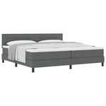 vidaXL Lit à ressorts avec tête de lit Gris foncé 200 x 200 cm tissu