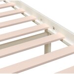 vidaXL Cadre de lit Blanc 180x200 cm Super King Bois massif