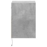vidaXL Table de chevet murale avec lumières LED gris béton