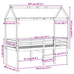 vidaXL Lit haut sans matelas 75x190 cm bois de pin massif