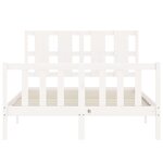 vidaXL Cadre de lit sans matelas blanc 140x190 cm bois de pin massif
