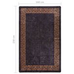 Vidaxl tapis lavable antidérapant 160x230 cm noir et doré