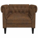 vidaXL Fauteuil Chesterfield Argyle Marron 78.5 x 74.5 x 74.5 cm