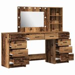 vidaXL Table de Toilette avec tiroir 3 Pièces Marron 40 x 41 x 135 cm