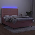vidaXL Sommier à lattes de lit matelas et LED Rose 140x190 cm Velours