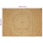 vidaXL Tapis de surface Rectangulaire Marron 200 x 290 cm Jute