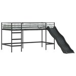 vidaXL Lit superposé pour enfants avec toboggan Noir et anthracite