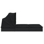 vidaXL Transat 2 places avec toit pliable noir 213x118x97 cm