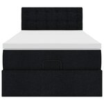 vidaXL Lit ottoman avec matelas et LED noir 80x200cm tissu