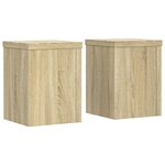 vidaXL Supports pour plantes 2 Pièces chêne sonoma bois d'ingénierie