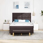 vidaXL Lit à ressorts avec matelas Marron foncé 140 x 200 cm tissu