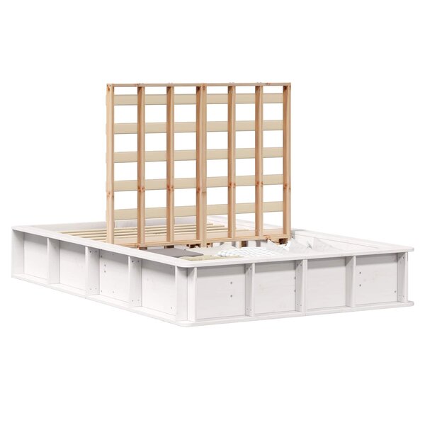 vidaXL Cadre de lit Blanc 140 x 200 cm Bois de pin massif