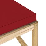 vidaXL Repose-pied de jardin avec coussin bois imprégné de vert