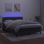 vidaXL Sommier à lattes de lit avec matelas LED Gris foncé 140x190 cm