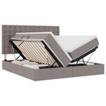 vidaXL Lit de Rangement avec tête de lit Taupe 180 x 200 cm Tissu