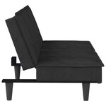 vidaXL Canapé-lit avec porte-gobelets noir velours