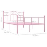 vidaXL Cadre de lit sans matelas rose métal 160x200 cm