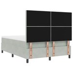 Lit Box Spring vidaXL avec Matelas Gris Clair 140x190 cm Velours