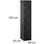 Casier métallique 5 étagères verrouillable 100 kg tôle d'acier laminé à froid anthracite noir 14_0008547
