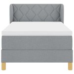 vidaXL Lit à Ressorts avec Matelas Crème 90x200 cm Tissu Gris clair