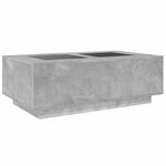 vidaXL Table basse avec LED infini gris béton 116x69x40 cm