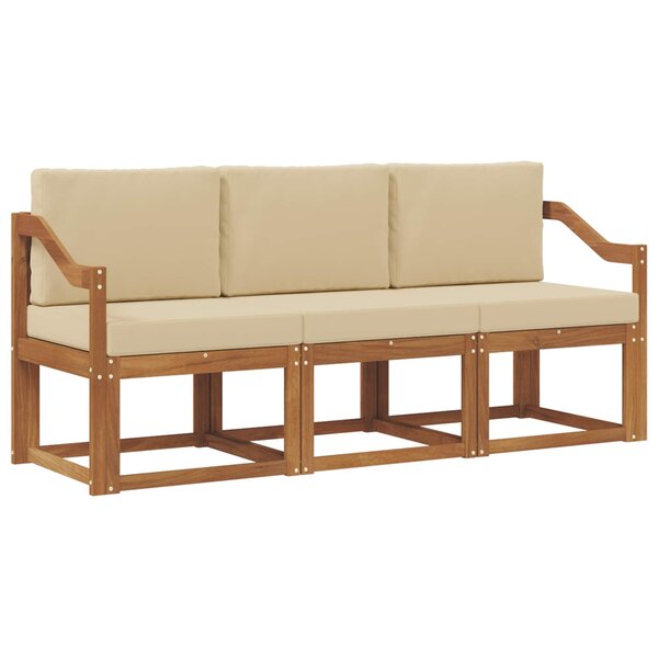vidaXL Ensemble de canapés d'extérieur 3 Pièces Naturel et Beige