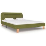 vidaXL Cadre de lit avec LED Vert Tissu 140x200 cm