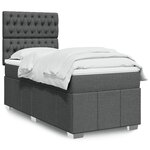 vidaXL Sommier à lattes de lit avec matelas Gris foncé 100x200cm Tissu