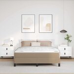 vidaXL Lit avec matelas Cappuccino 140 x 190 cm Faux cuir