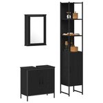 vidaXL Ensemble de mobilier de salle de bain avec étagère 3 Pièces Noir