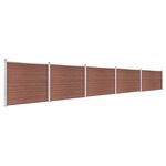 vidaXL Ensemble de panneau de clôture WPC 872x146 cm Marron