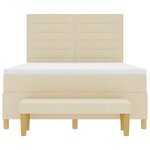vidaXL Lit à ressorts avec tête de lit Crème 200 x 140 cm tissu