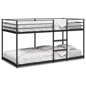 VidaXL Lit superposé sans matelas noir 80x200 cm acier