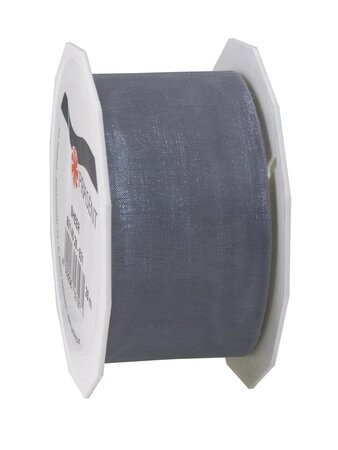 Organza sheer 25-m-rouleau 40 mm argent